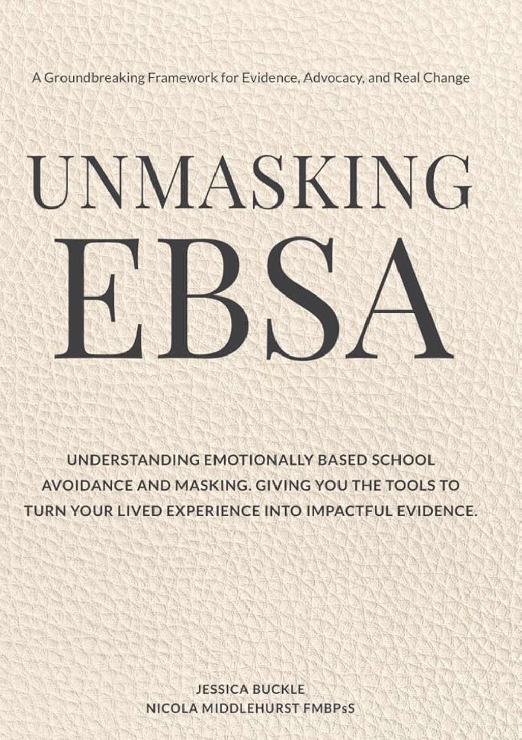 Unmasking EBSA book cover by Jessica Buckle and Nicola Middlehurst